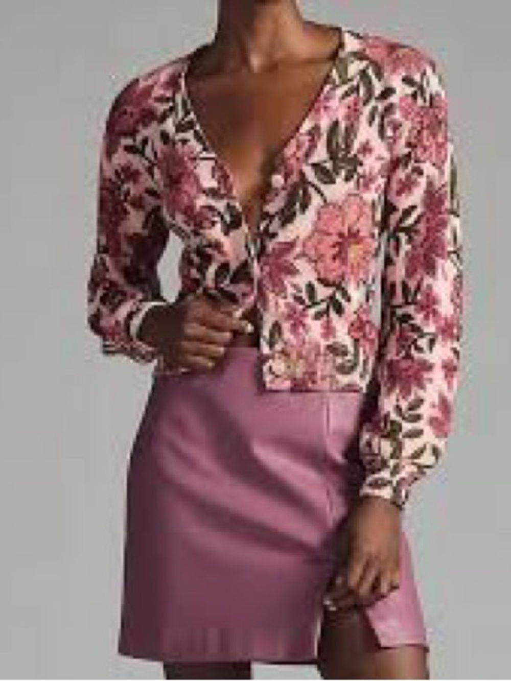 Kachel Anthropologie Floral Cropped Cardigan Sz XS